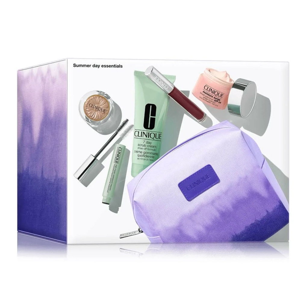 Clinique Summer Day Essentials 6pc Full-Size Skincare & Makeup Set NIB